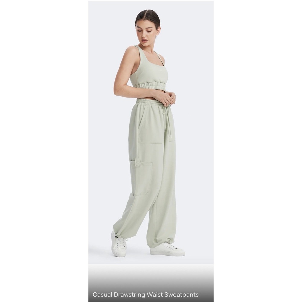 NWT BTTRM Better Me Med Fresh Mint Green SOLD OUT Drawstring Sweatpants & Bra - Picture 9 of 14